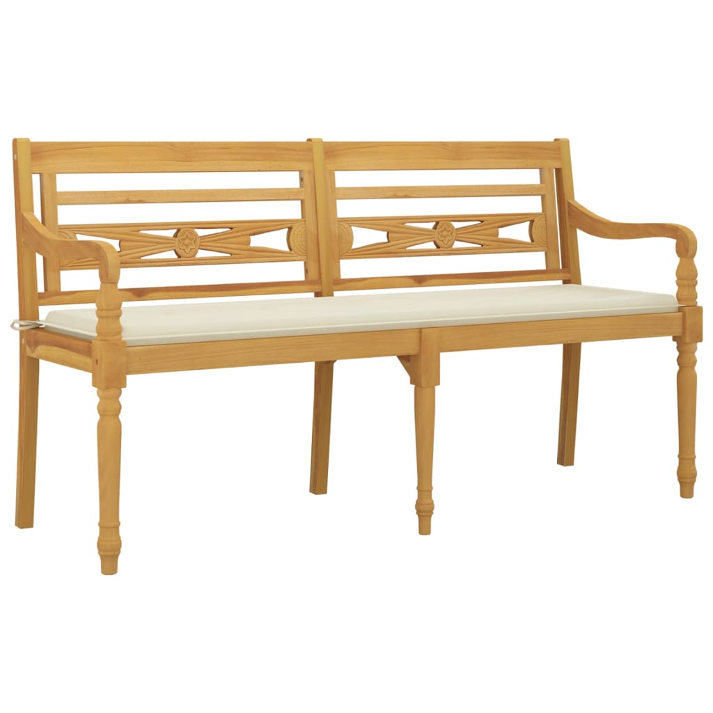 Banc Batavia avec coussin 150 cm teck massif