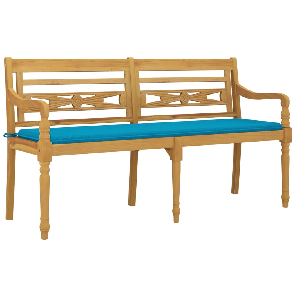 Banc Batavia avec coussin 150 cm teck massif