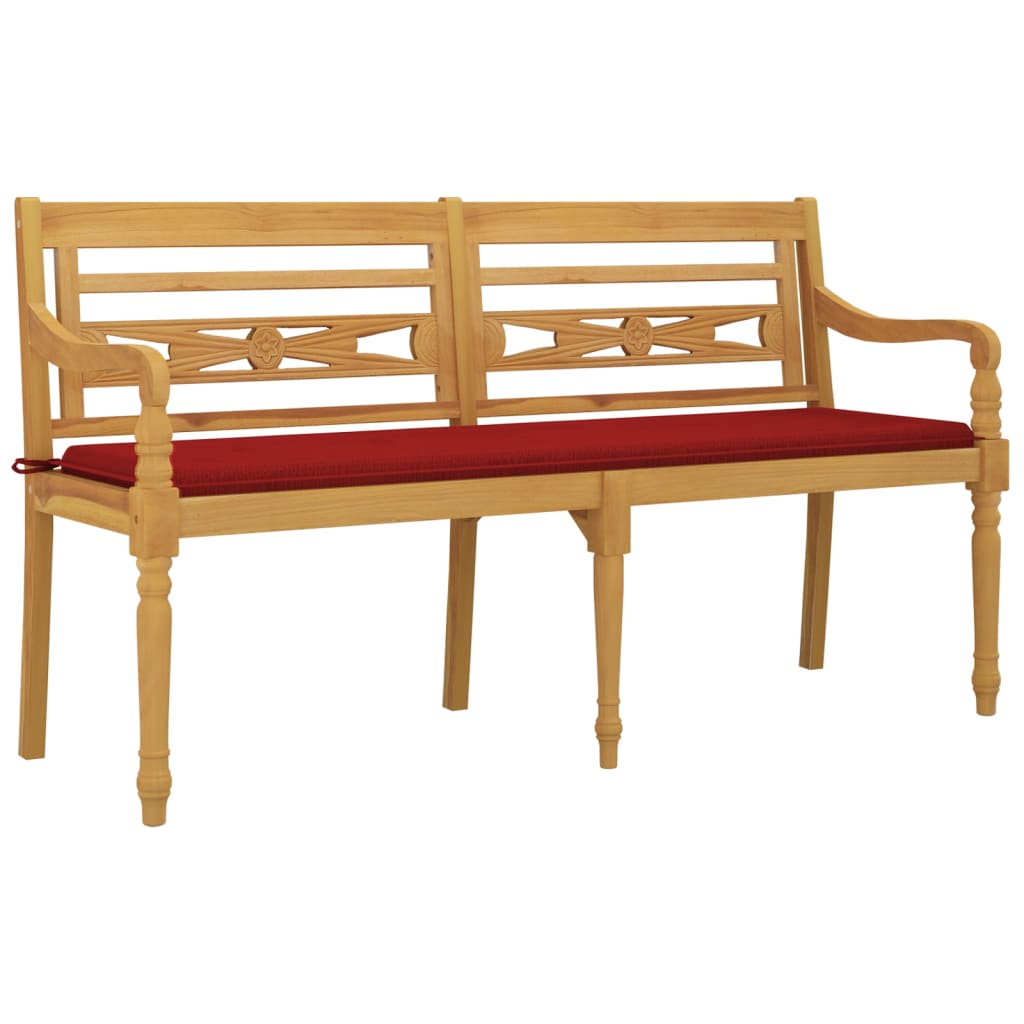 Banc Batavia avec coussin 150 cm teck massif