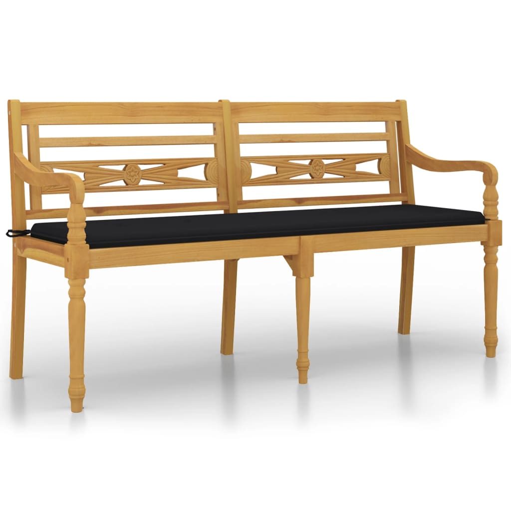 Banc Batavia avec coussin 150 cm teck massif