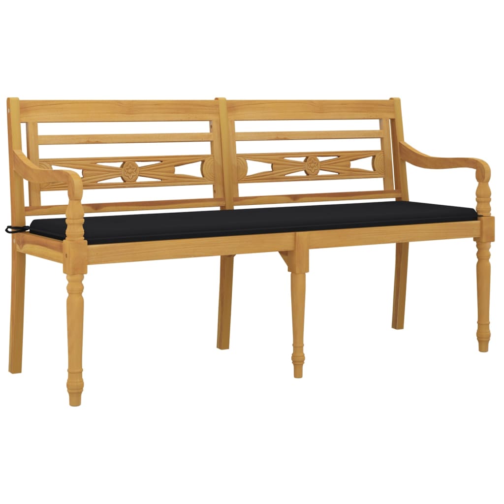 Banc Batavia avec coussin 150 cm teck massif