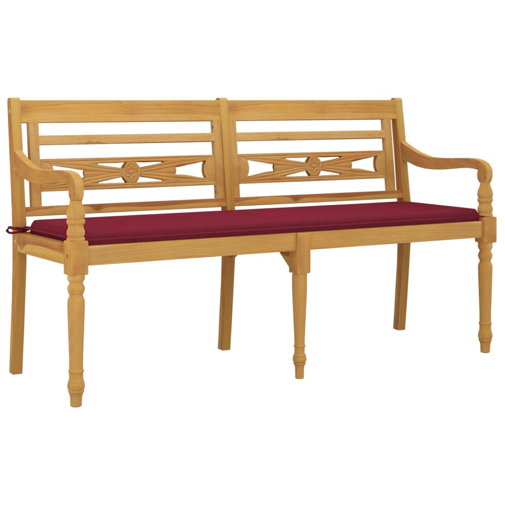 Banc Batavia avec coussin 150 cm teck massif