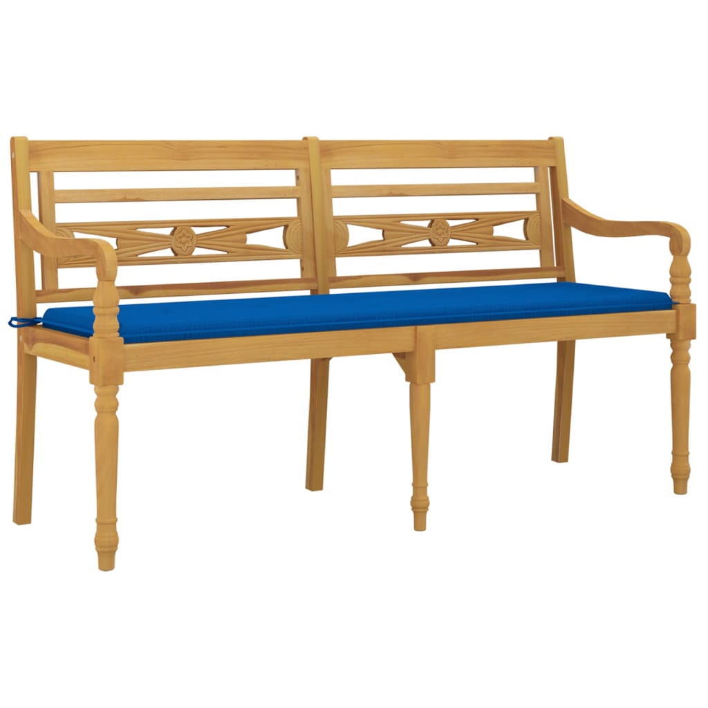 Banc Batavia avec coussin 150 cm teck massif