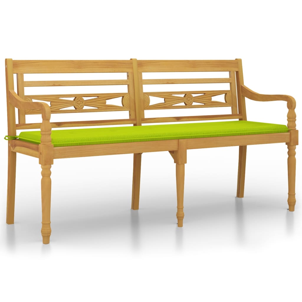 Banc Batavia avec coussin 150 cm teck massif