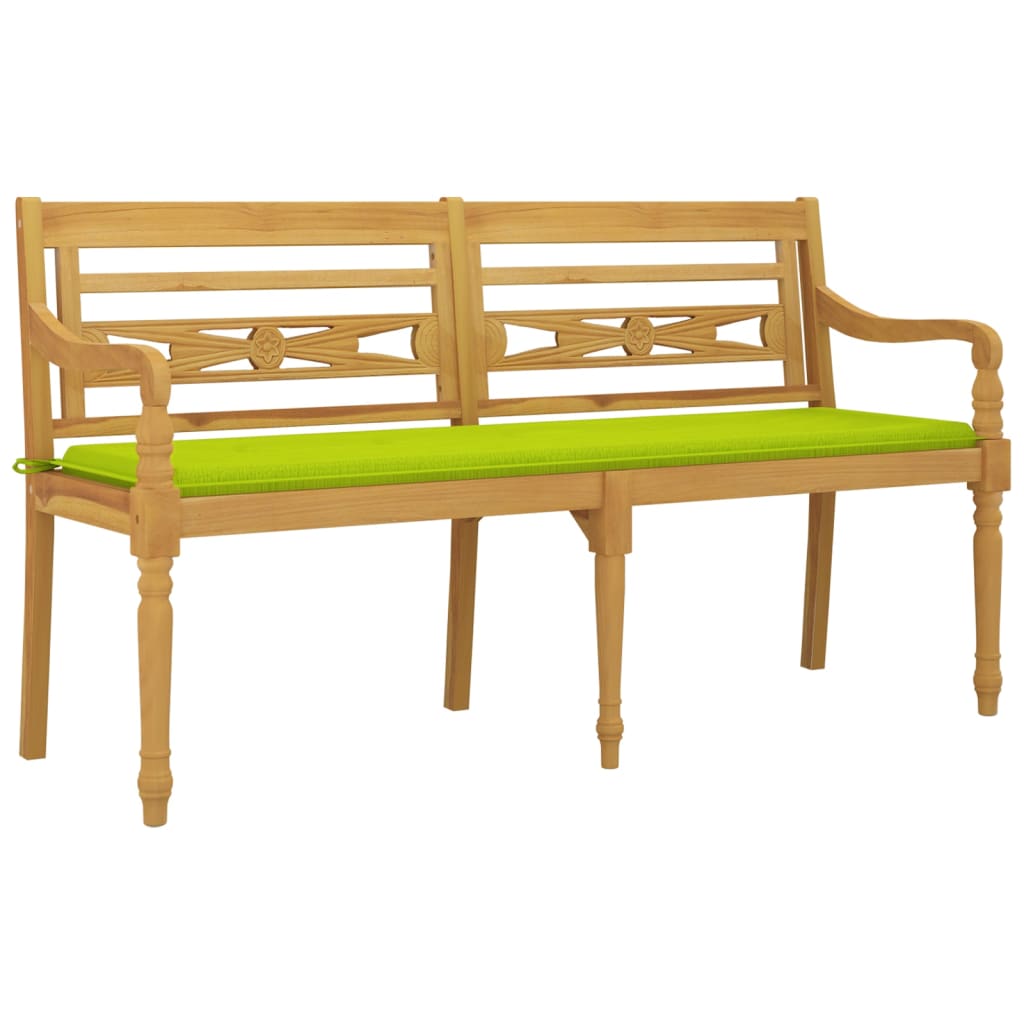 Banc Batavia avec coussin 150 cm teck massif