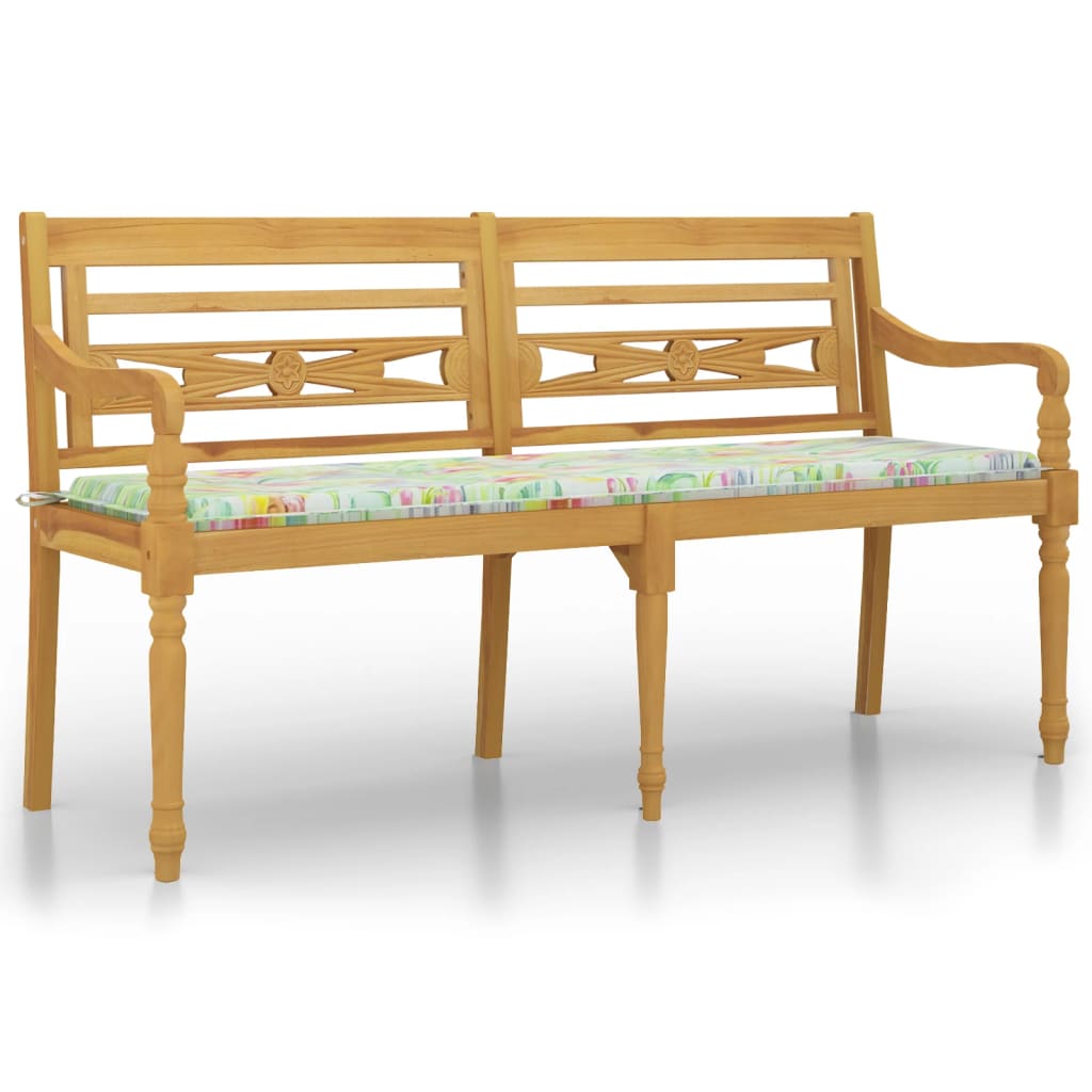 Banc Batavia avec coussin 150 cm teck massif