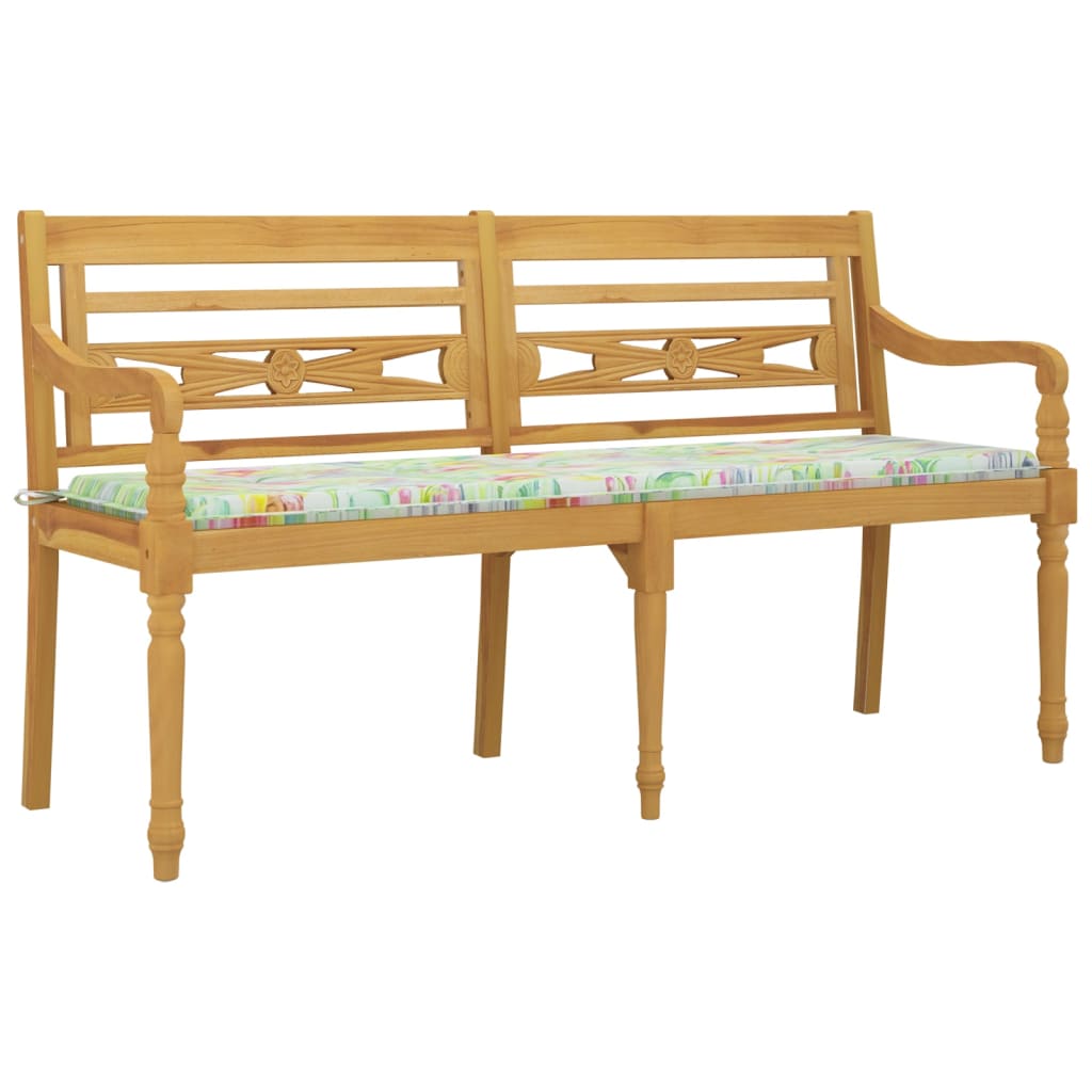 Banc Batavia avec coussin 150 cm teck massif