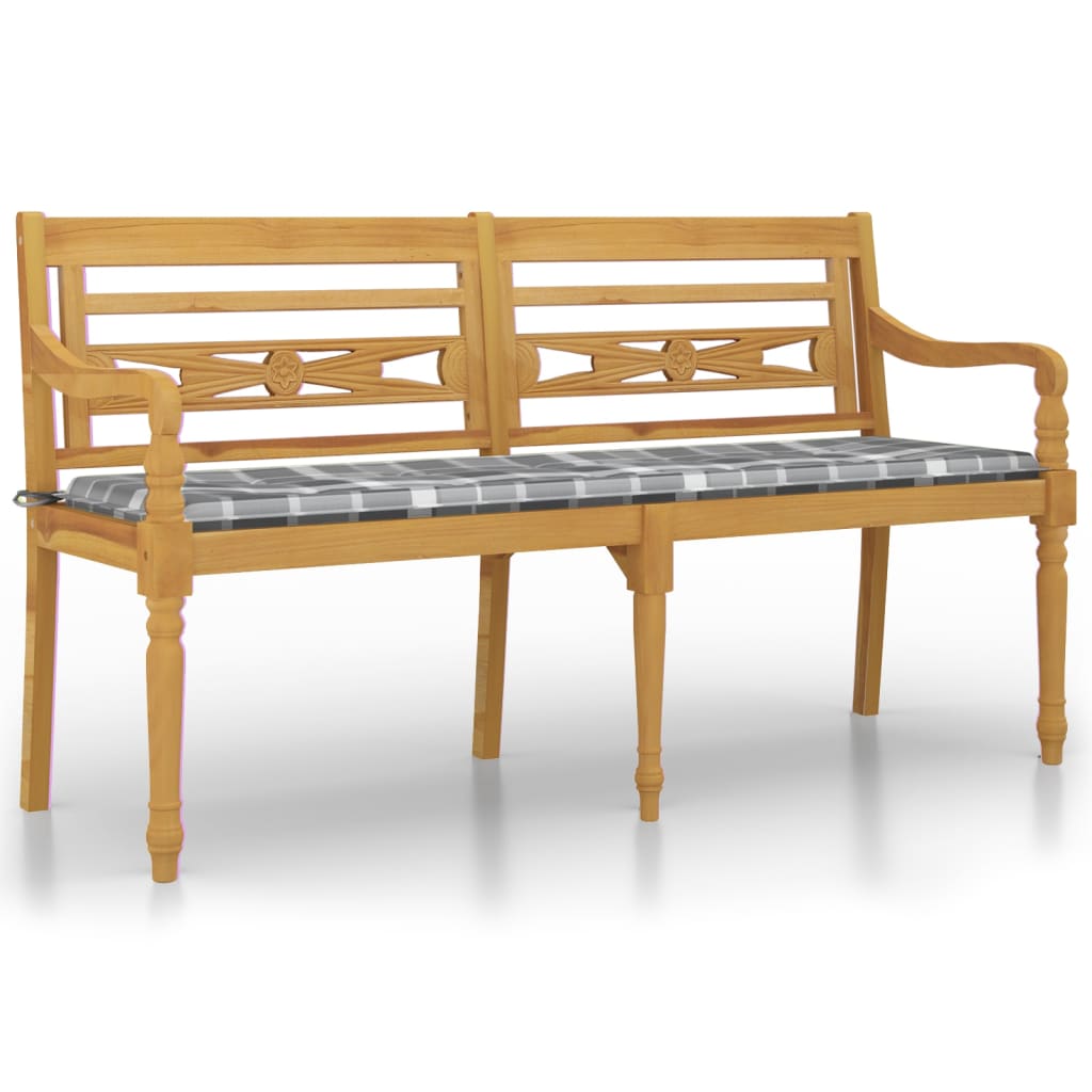 Banc Batavia avec coussin 150 cm teck massif