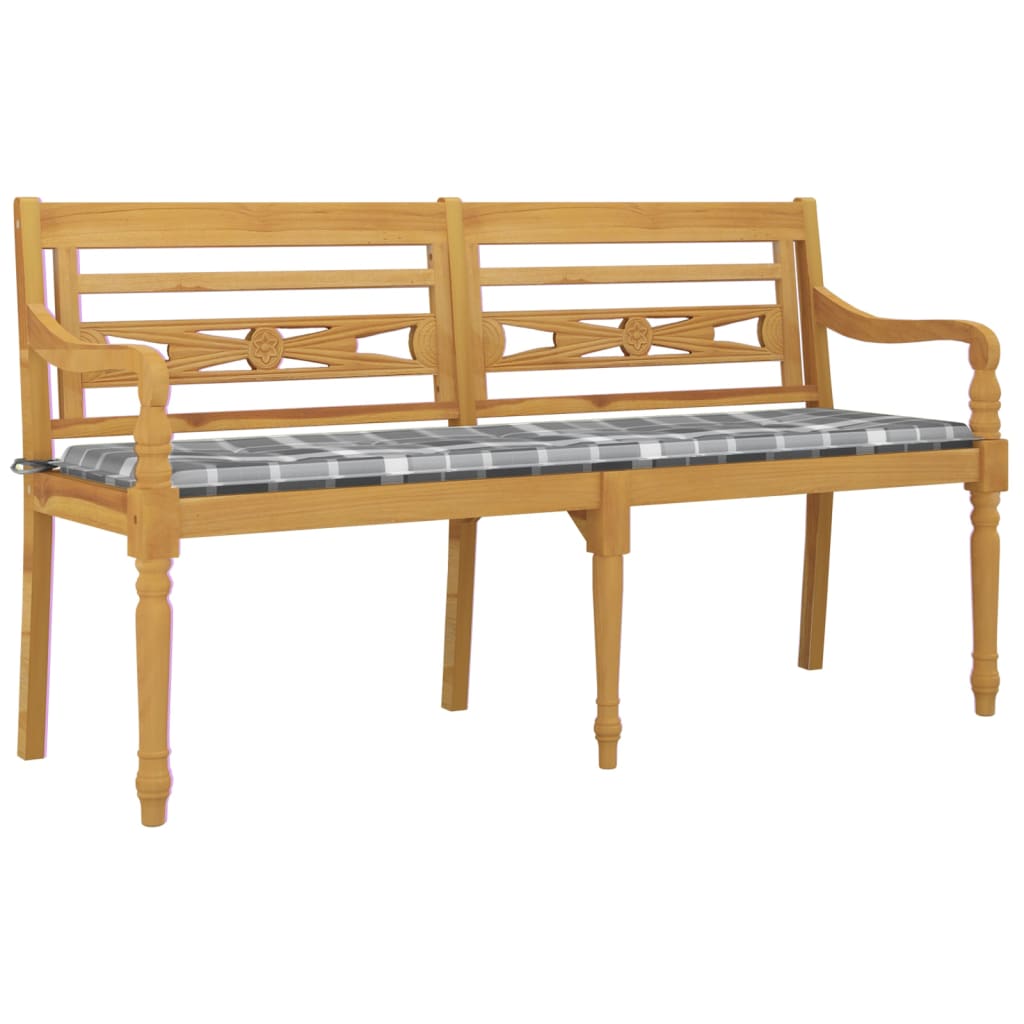 Banc Batavia avec coussin 150 cm teck massif