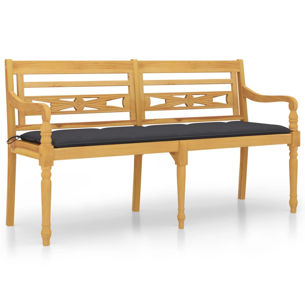 Banc Batavia avec coussin 150 cm teck massif