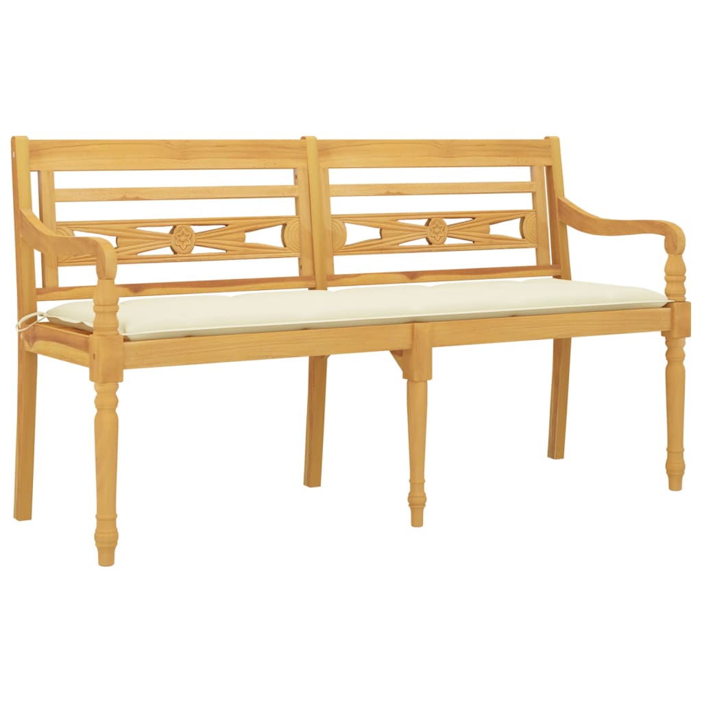 Banc Batavia avec coussin 150 cm teck massif