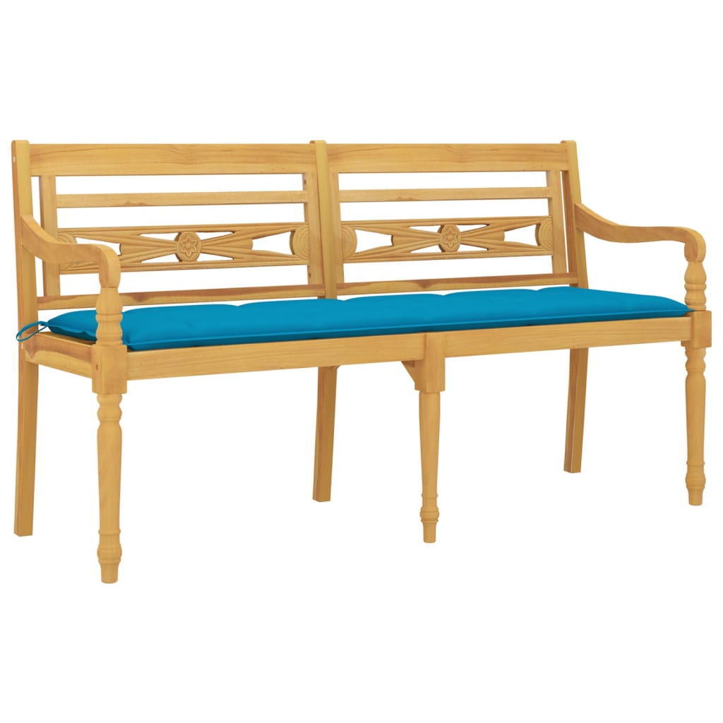 Banc Batavia avec coussin 150 cm teck massif