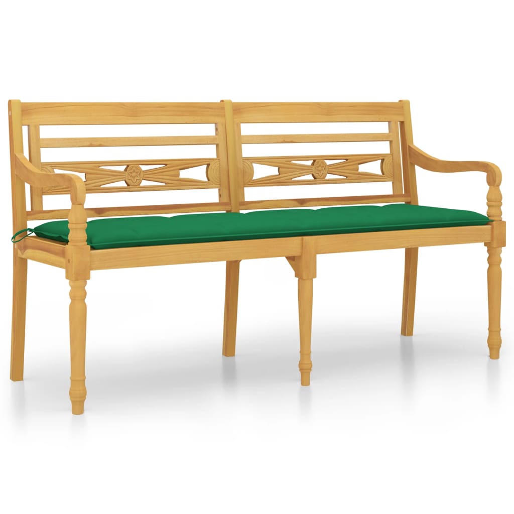 Banc Batavia avec coussin 150 cm teck massif