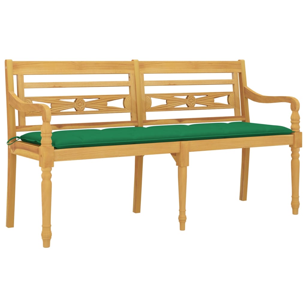 Banc Batavia avec coussin 150 cm teck massif