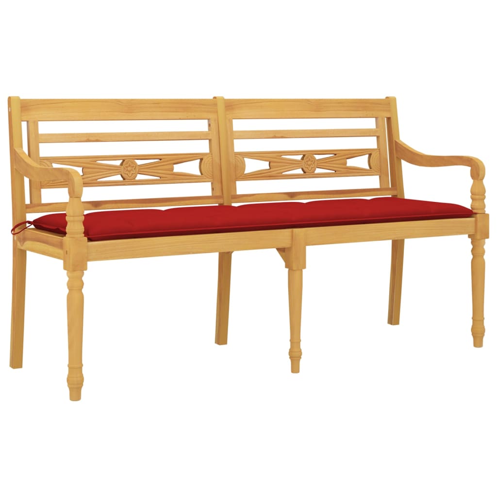 Banc Batavia avec coussin 150 cm teck massif