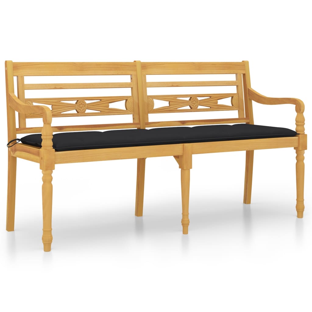 Banc Batavia avec coussin 150 cm teck massif