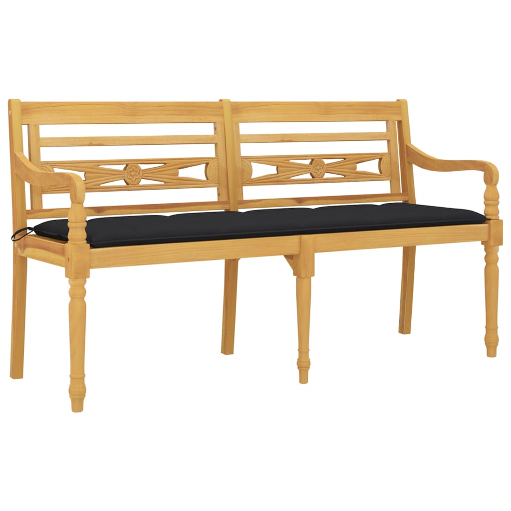 Banc Batavia avec coussin 150 cm teck massif