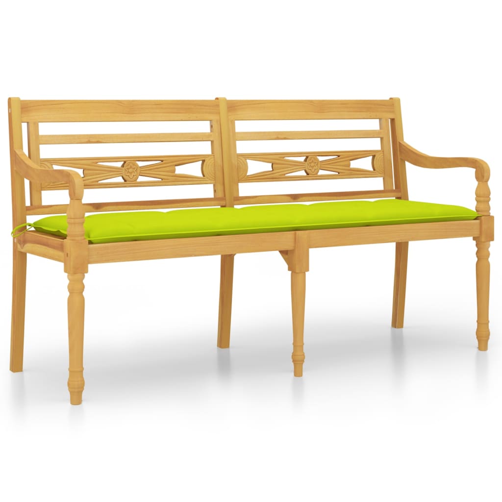 Banc Batavia avec coussin 150 cm teck massif