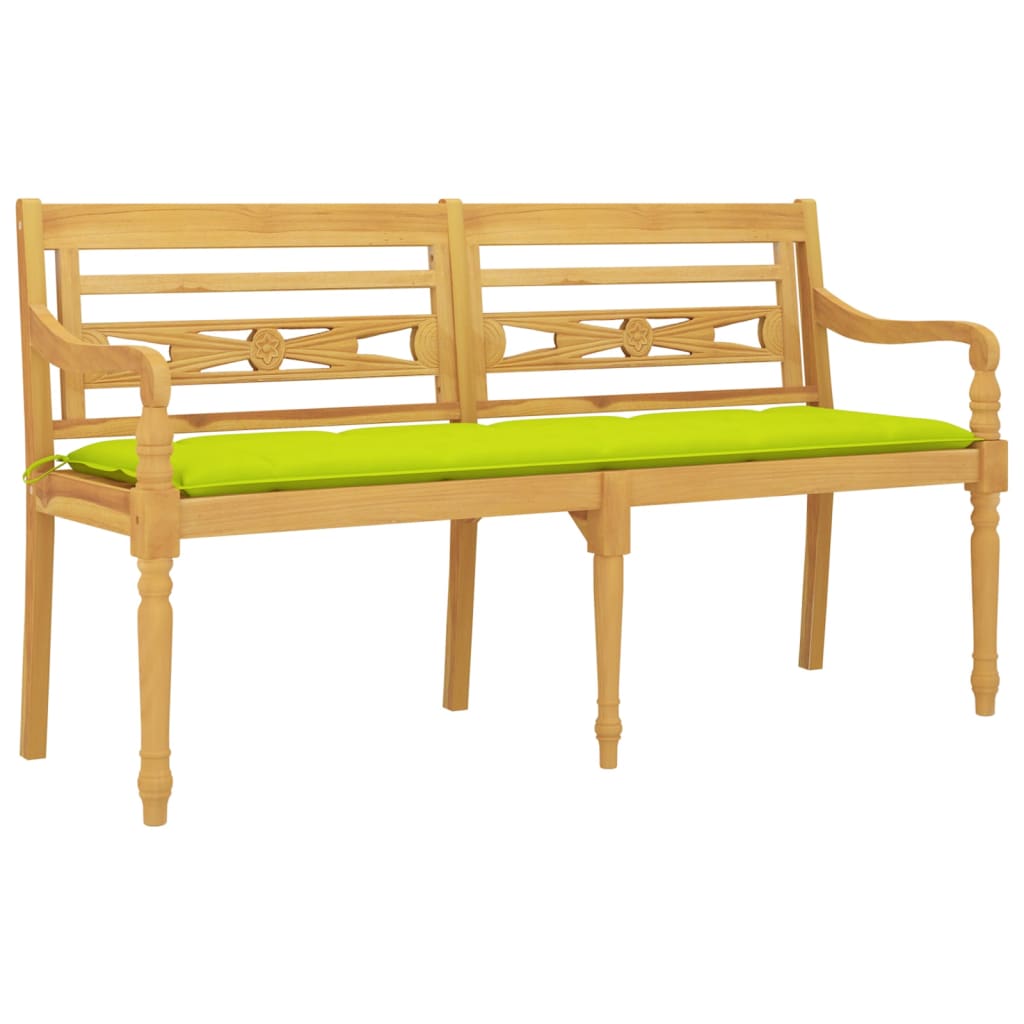 Banc Batavia avec coussin 150 cm teck massif