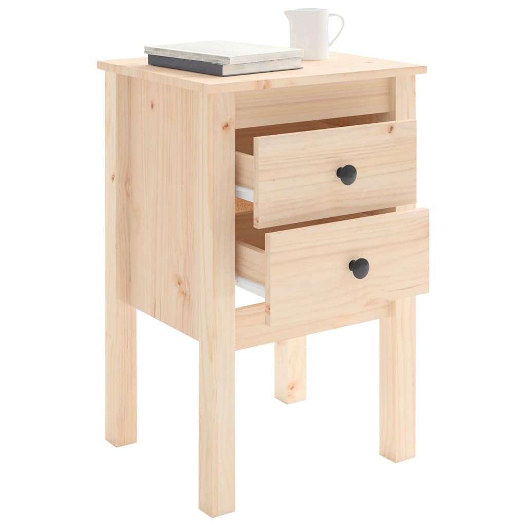 Tables de chevet 2 pcs 40x35x61,5 cm en bois de pin massif