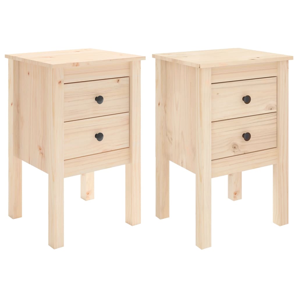 Tables de chevet 2 pcs 40x35x61,5 cm en bois de pin massif