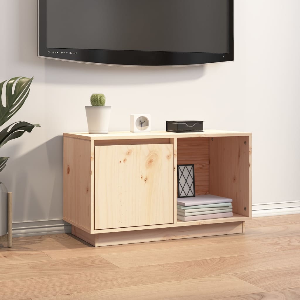 Meuble TV 74x35x44 cm en bois de pin massif