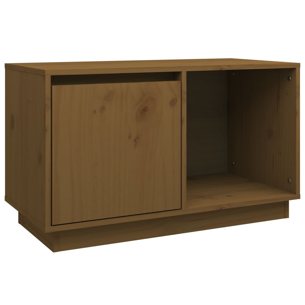 Meuble TV 74x35x44 cm en bois de pin massif