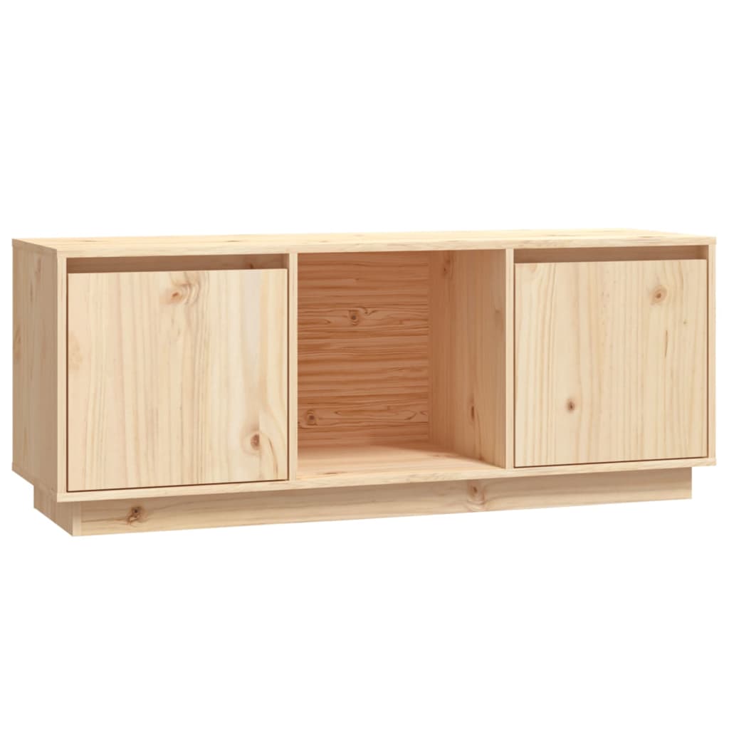 Meuble TV 110,5x35x44 cm en bois de pin massif