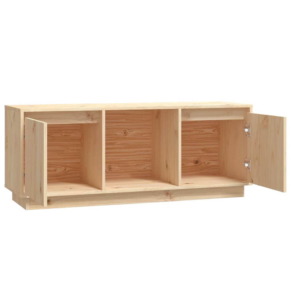 Meuble TV 110,5x35x44 cm en bois de pin massif