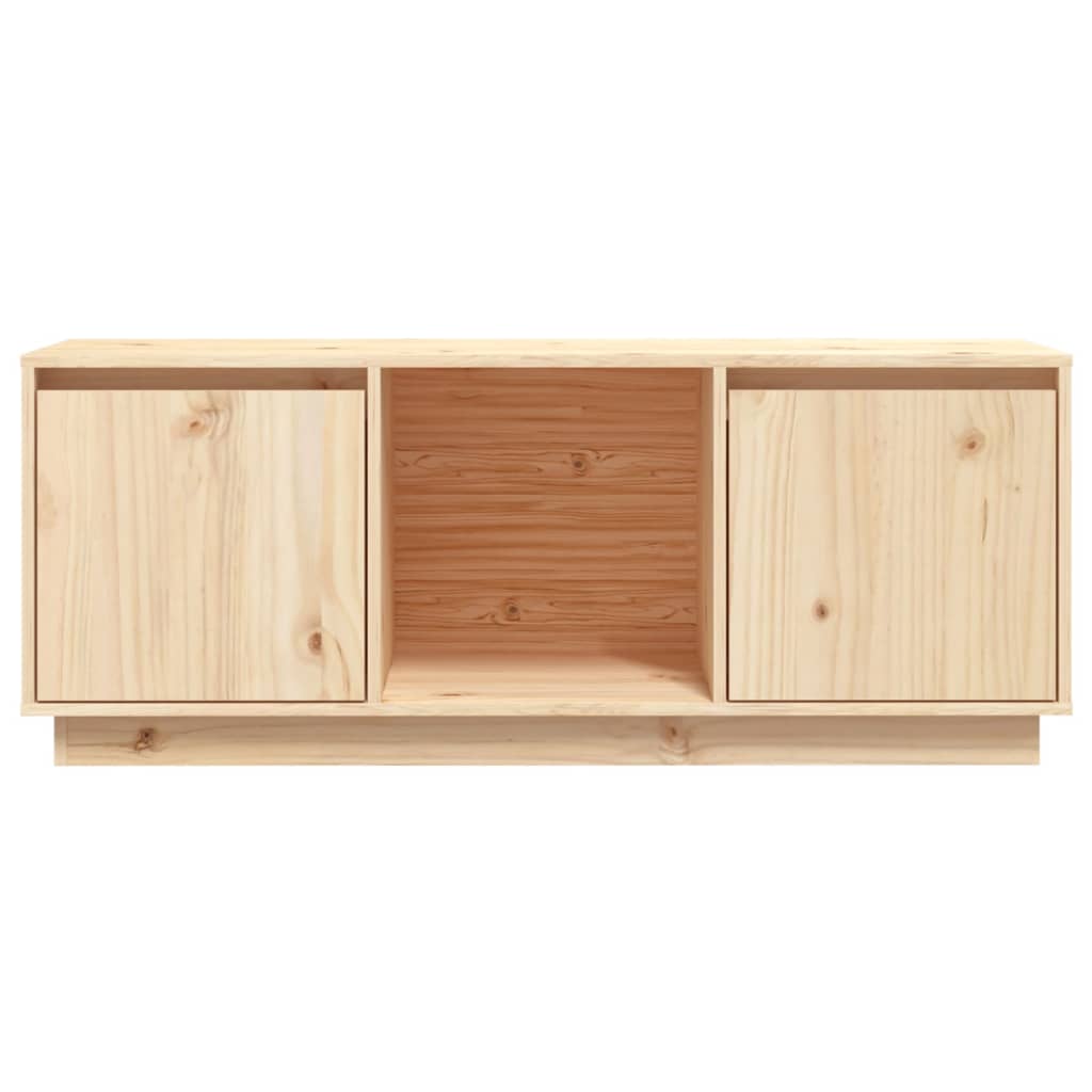 Meuble TV 110,5x35x44 cm en bois de pin massif