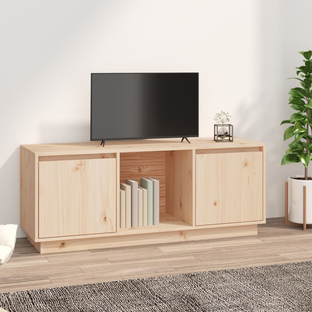 Meuble TV 110,5x35x44 cm en bois de pin massif