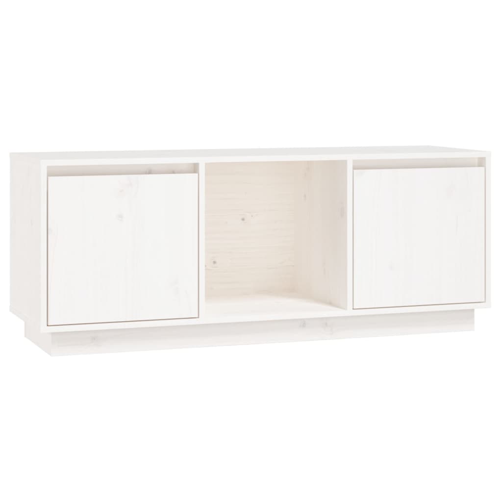 Meuble TV 110,5x35x44 cm en bois de pin massif