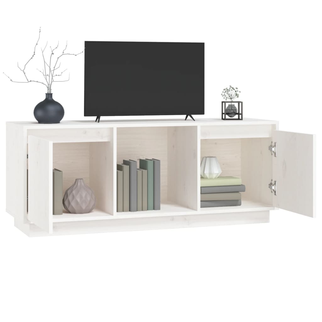 Meuble TV 110,5x35x44 cm en bois de pin massif