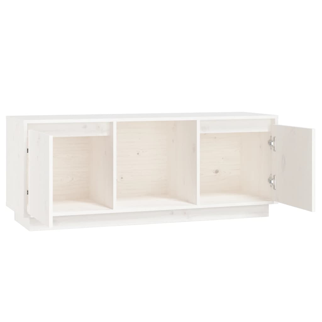 Meuble TV 110,5x35x44 cm en bois de pin massif