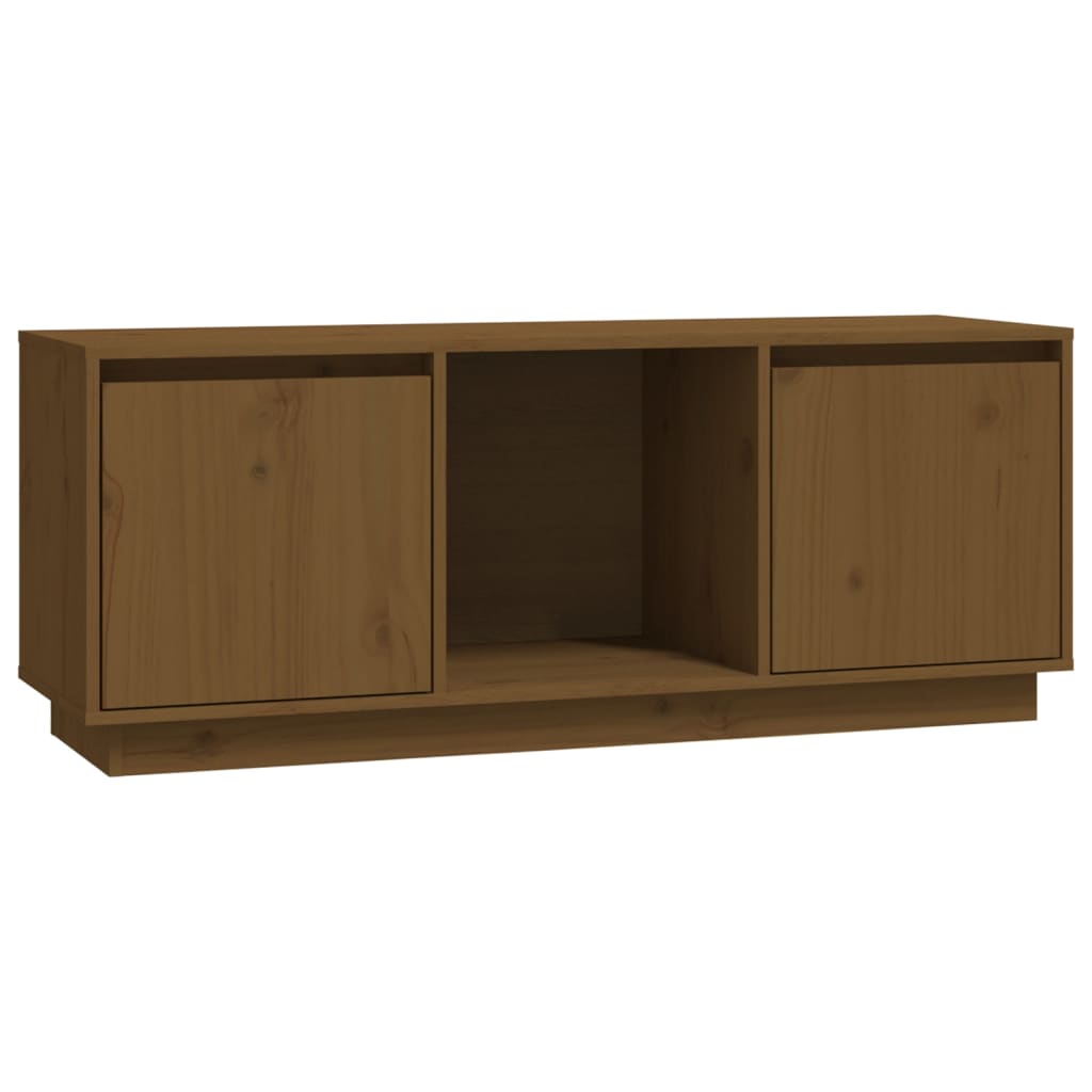 Meuble TV 110,5x35x44 cm en bois de pin massif