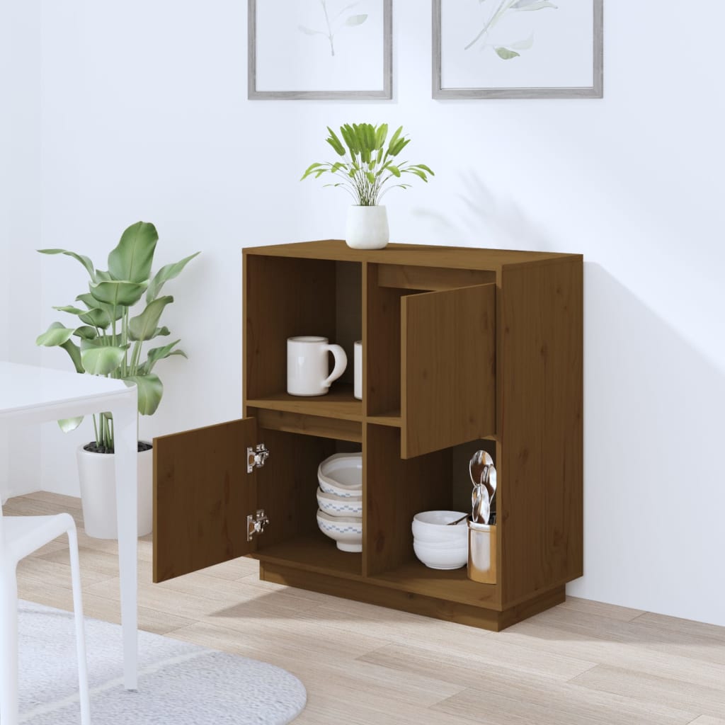 Buffet 74x35x80 cm en bois de pin massif