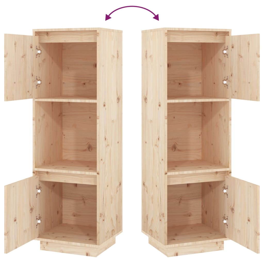 Meuble haut 38x35x117 cm en bois de pin massif