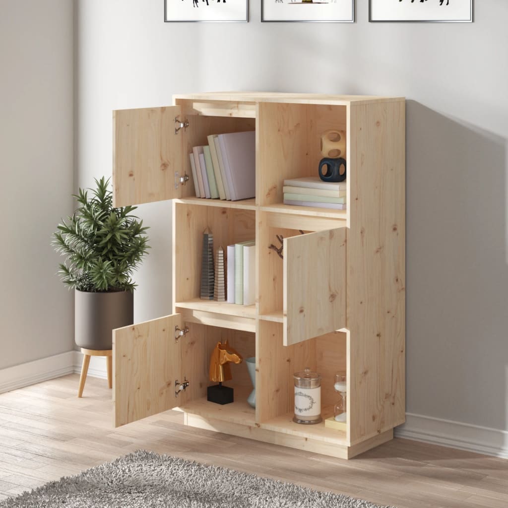 Meuble haut 74x35x117 cm en bois de pin massif