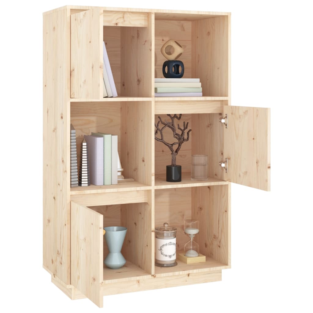 Meuble haut 74x35x117 cm en bois de pin massif