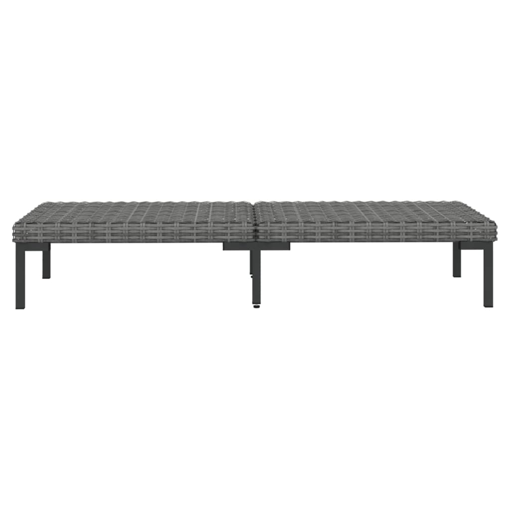 6-delige Loungeset met kussens poly rattan donkergrijs