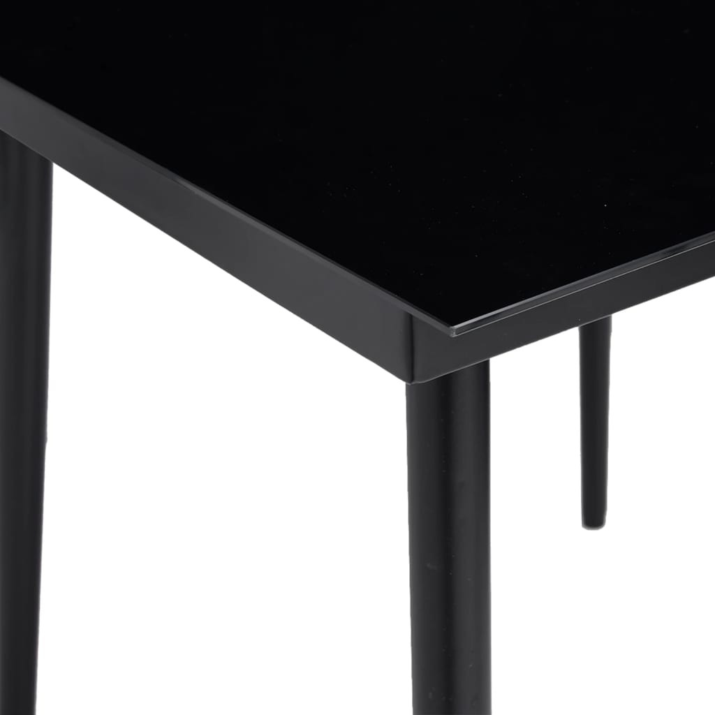 Table de jardin 200x100x74 cm acier et verre noir