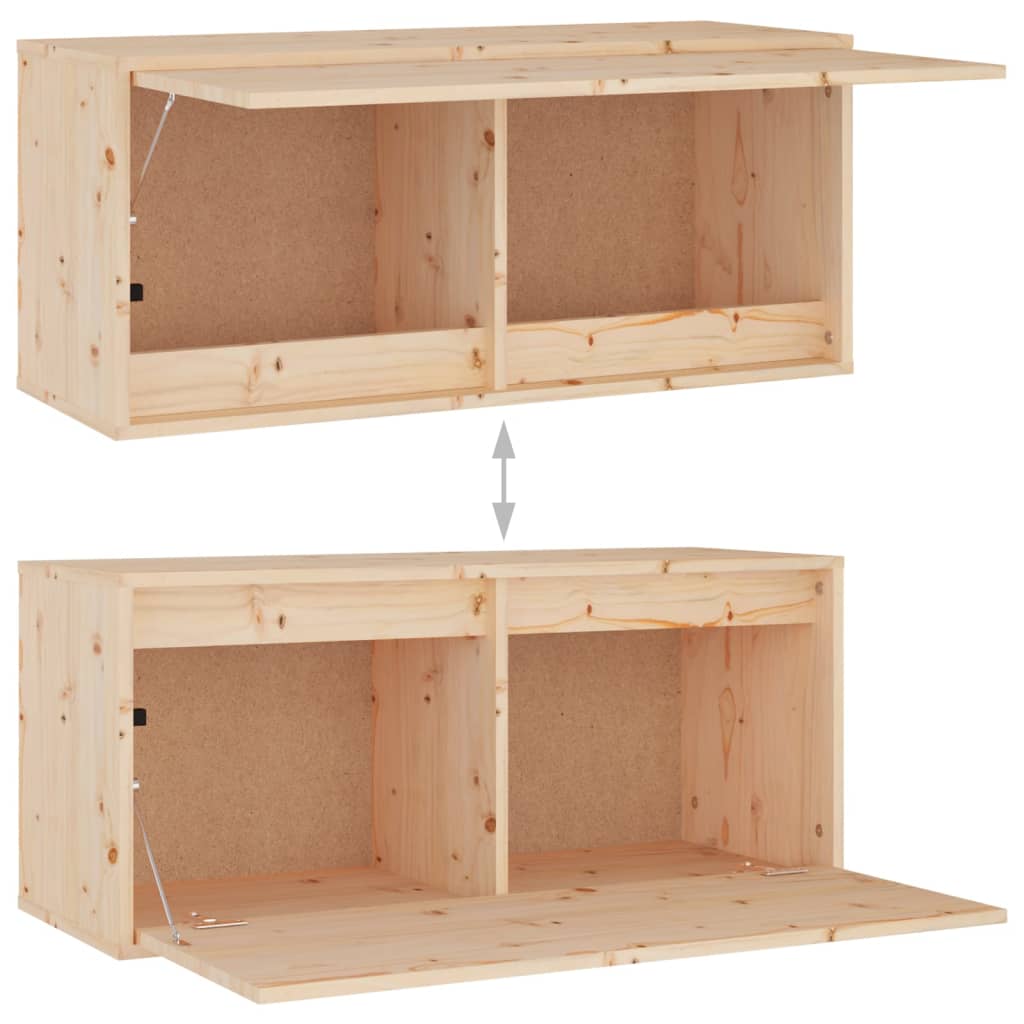 Meuble TV 2 pcs en bois de pin massif