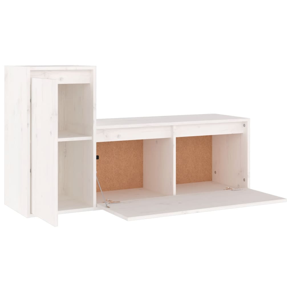 Meuble TV 2 pcs en bois de pin massif