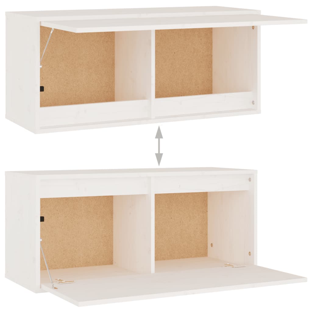 Meuble TV 2 pcs en bois de pin massif