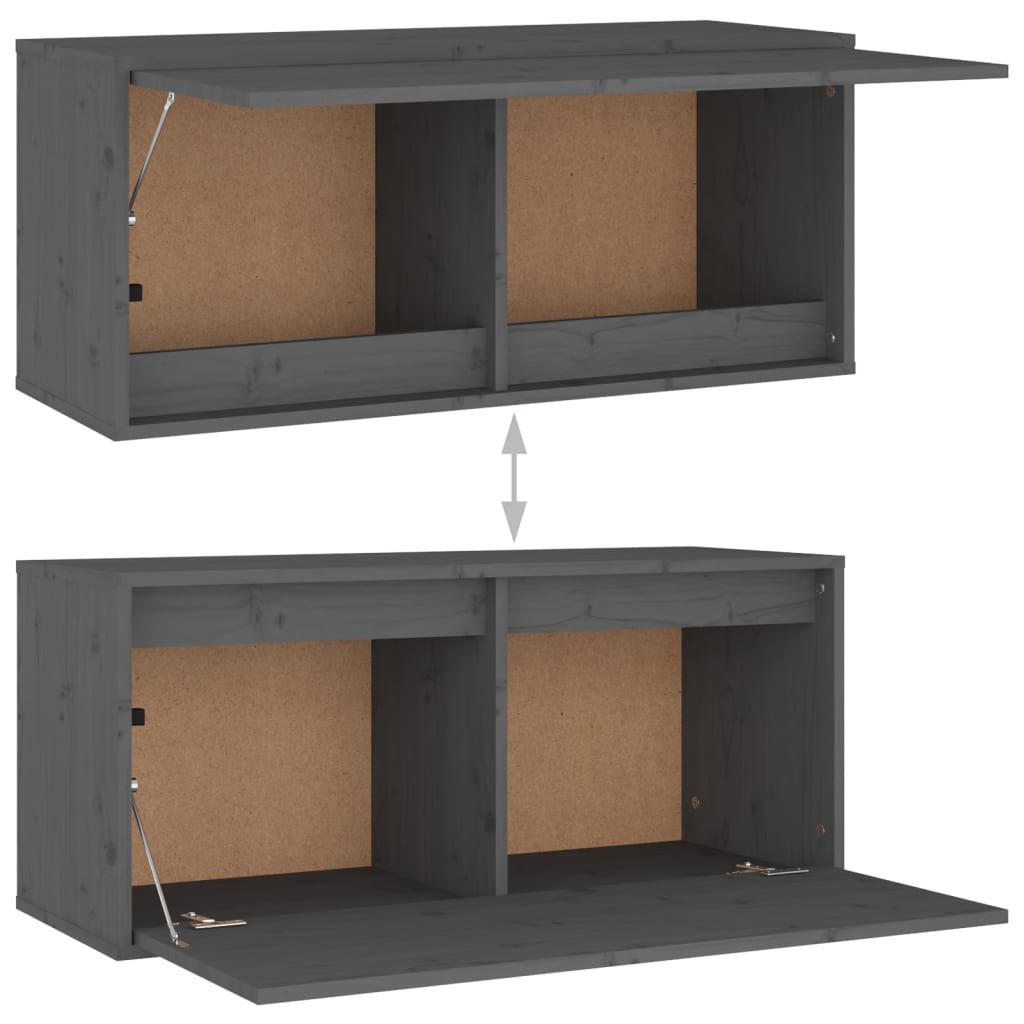 Meuble TV 2 pcs en bois de pin massif