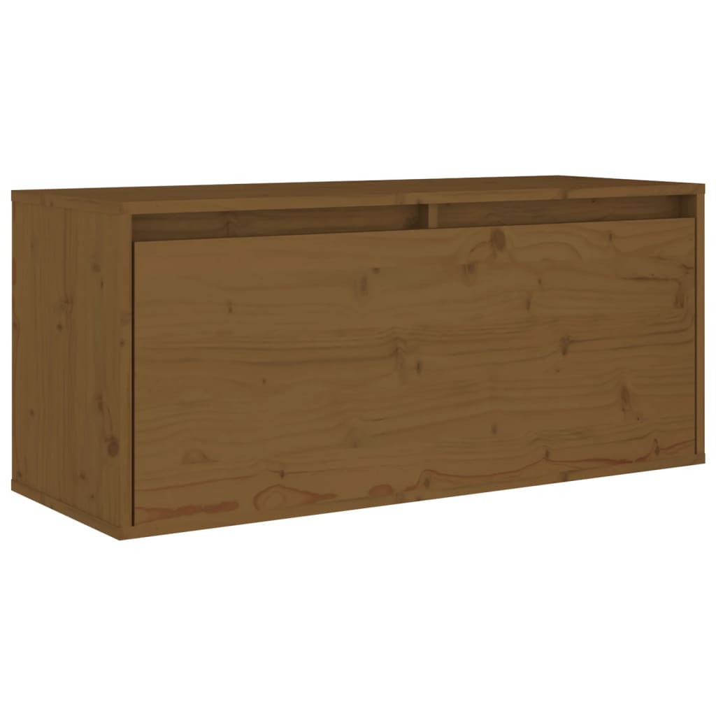 Meuble TV 2 pcs en bois de pin massif