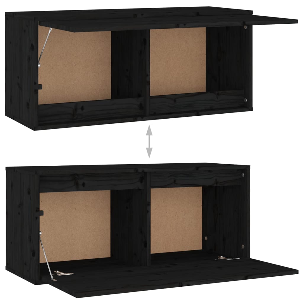 Meuble TV 2 pcs en bois de pin massif