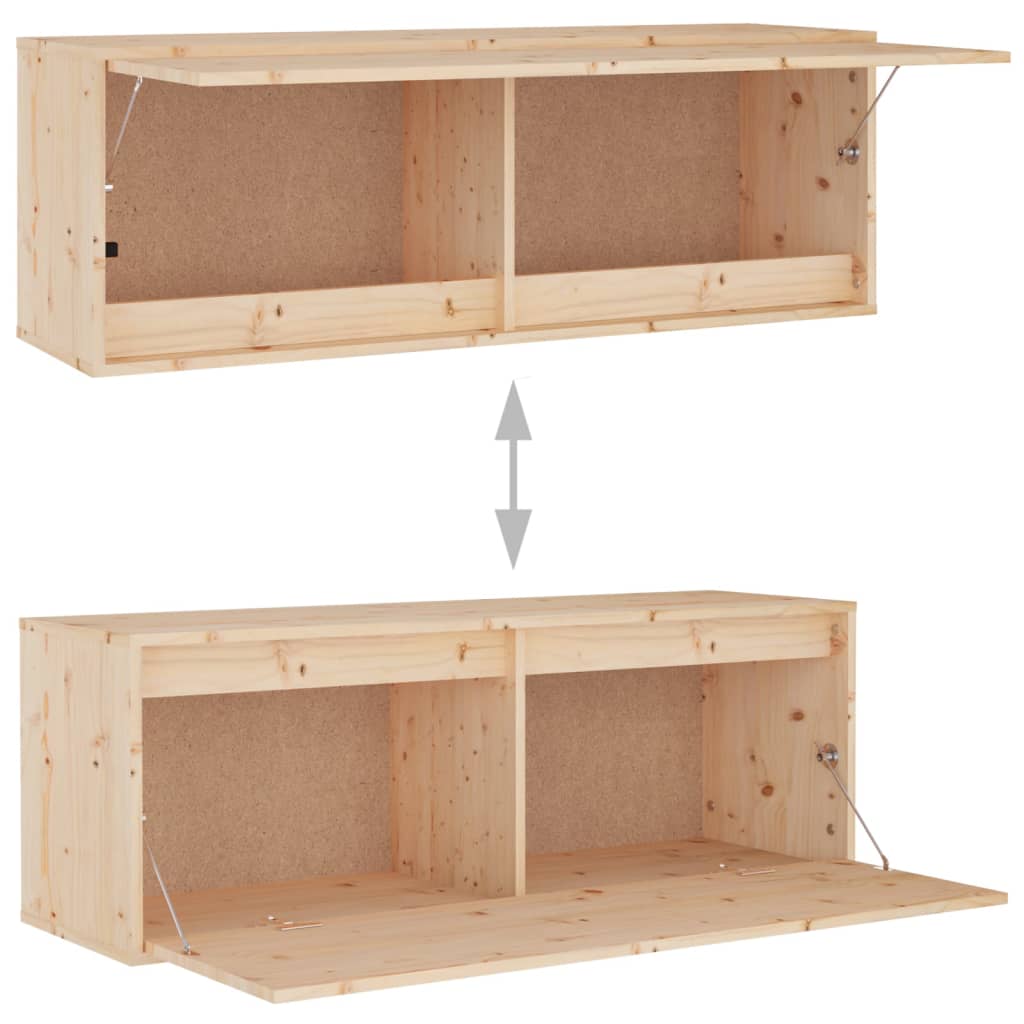 Meuble TV 2 pcs en bois de pin massif