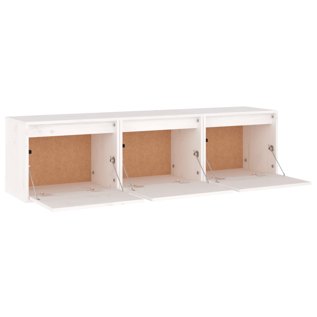 Meuble TV 3 pcs en bois de pin massif