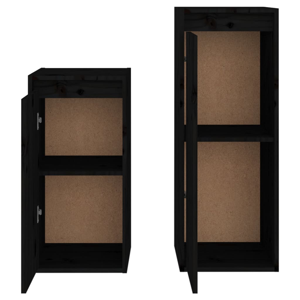 Meuble TV 2 pcs en bois de pin massif